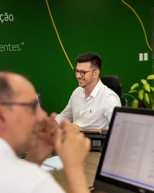 Momento de descontração da equipe durante o expediente